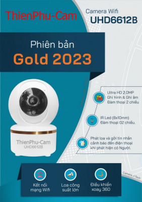 CAMERA WIFI IP THIENPHU-CAM UHD6612B GOLD (ULTRA HD 2MP, XOAY)