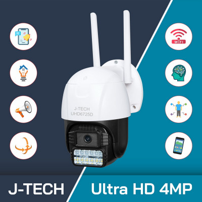 CAMERA WIFI IP J-TECH UHD6725D (4.0MP, XOAY, SMART LIGHT)