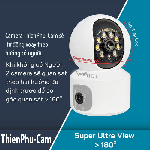 CAMERA WIFI IP THIENPHU-CAM SUV6655D (4.0MP, XOAY, SMART LIGHT)